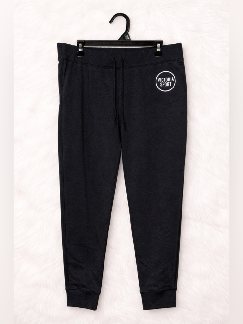 Victoria’s Secret VSX Sport Black Capris Large Drawstring Athleisure Pants